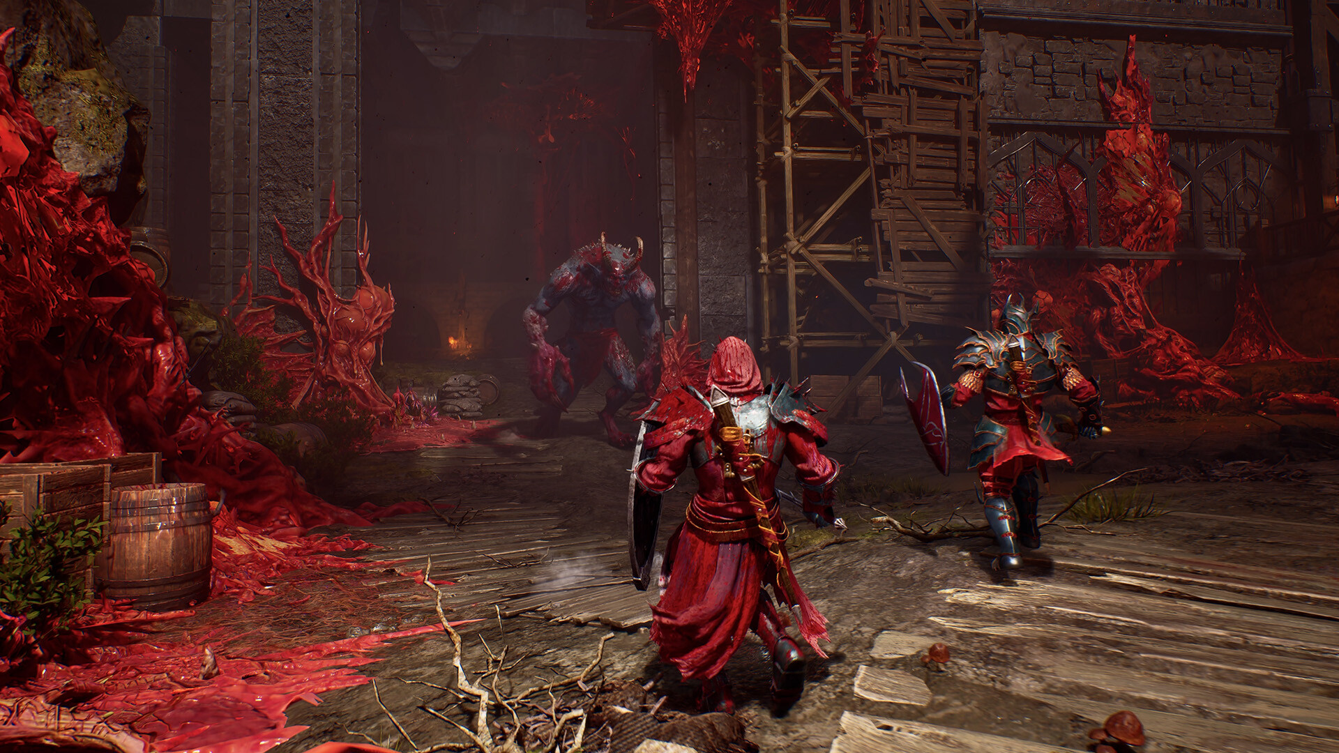 Crimson Moon gameplay — ruined city streets